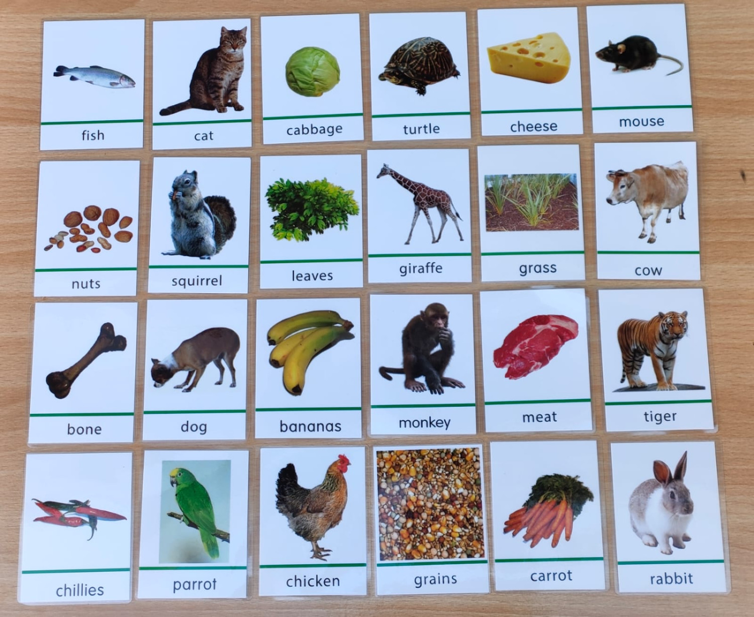 ANIMAL & THEIR FOOD MATCHING CARDS